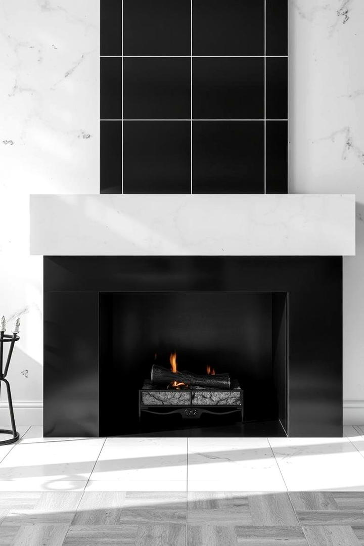 Monochrome Magic - 21 Fireplace Tile Ideas