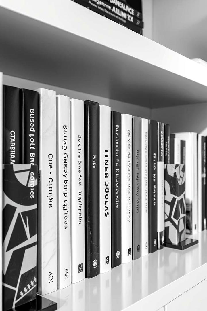 Monochrome Minimalism - 30 Bookshelf Decor Ideas