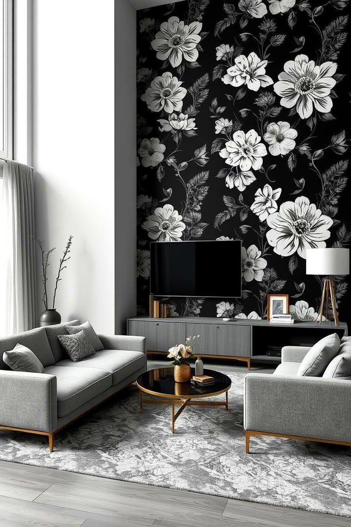 Monochrome Patterns - 21 Living Room Wallpaper Ideas