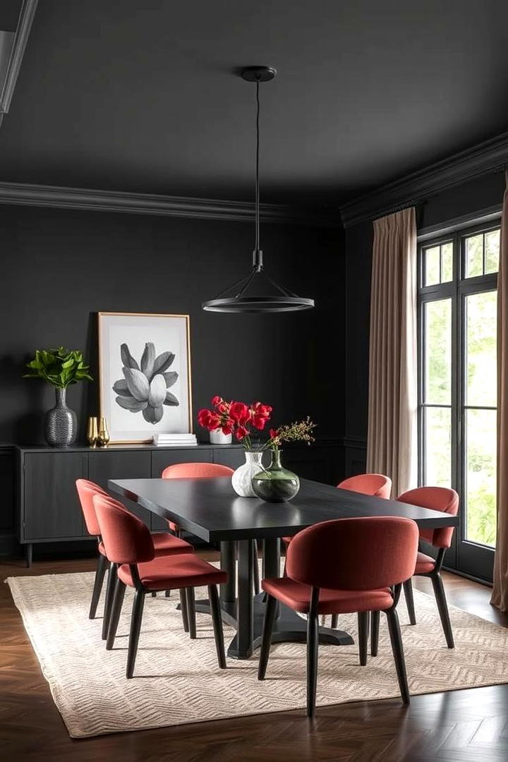 Moody Charcoal Depth - 21 Dining Room Paint Colors