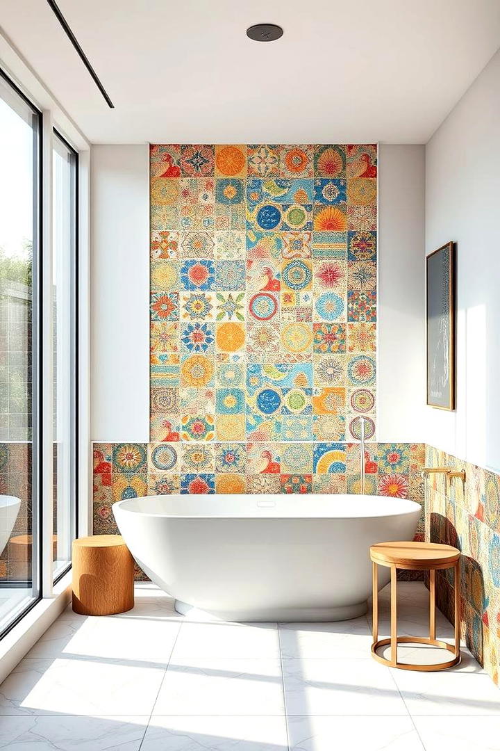 Mosaic Tile Masterpiece - 21 Bathroom Accent Wall Ideas