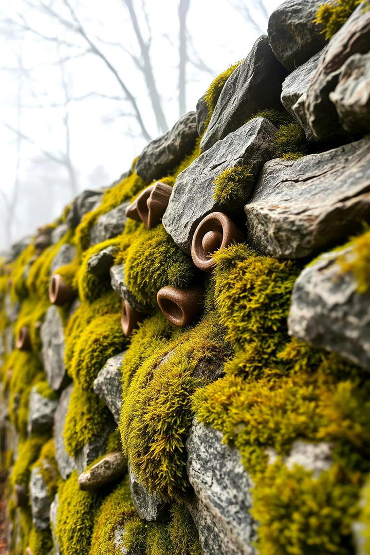 Mossy Stone Feature - 30 Garden Wall Ideas