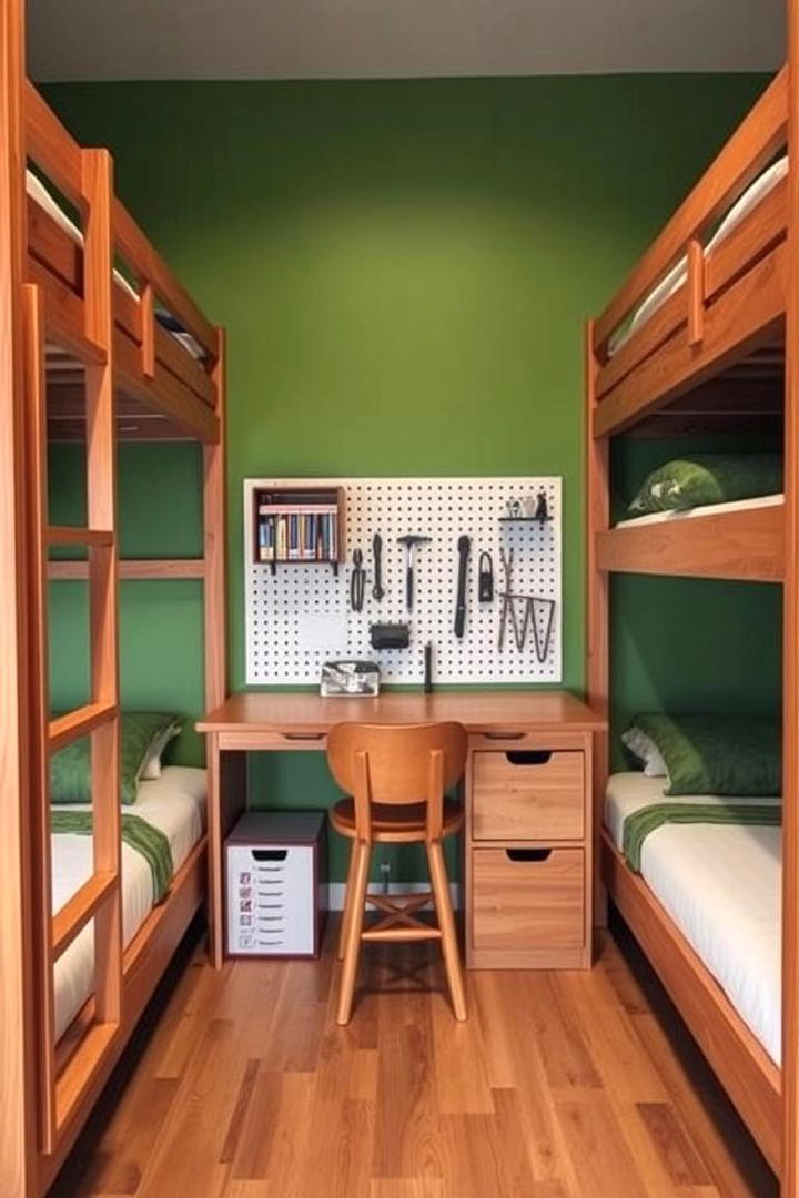 Multi Functional Bunk Room with Study Area - 30 bunk room ideas