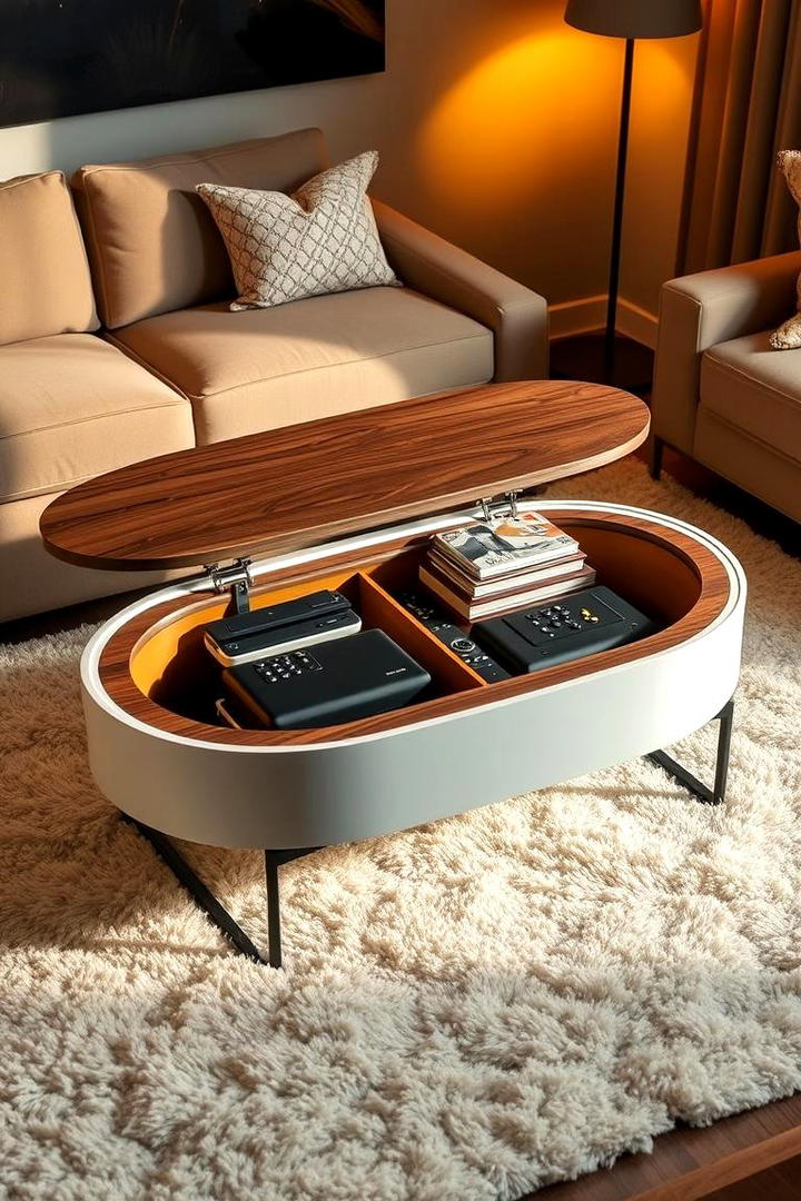 Multi Functional Coffee Table Storage - 30 Living Room Storage Ideas