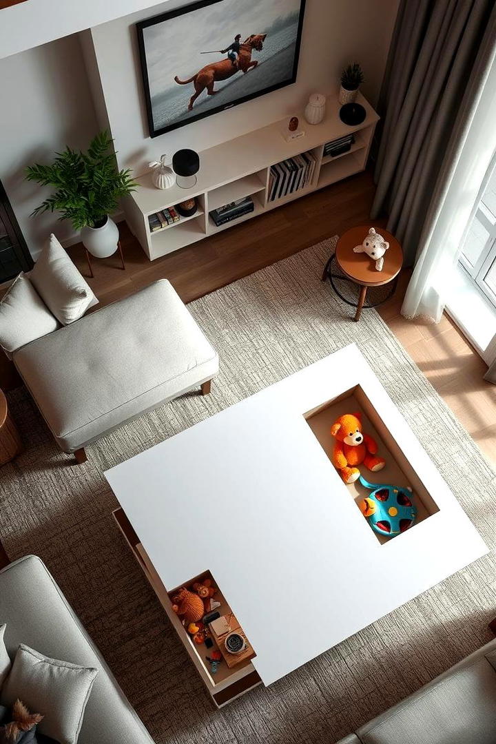 Multi Functional Coffee Table Storage - 21 Living Room Toy Storage Ideas