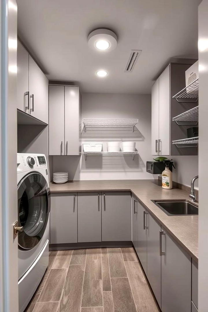 Multi Functional Laundry Room Storage - 21 Basement Storage Ideas