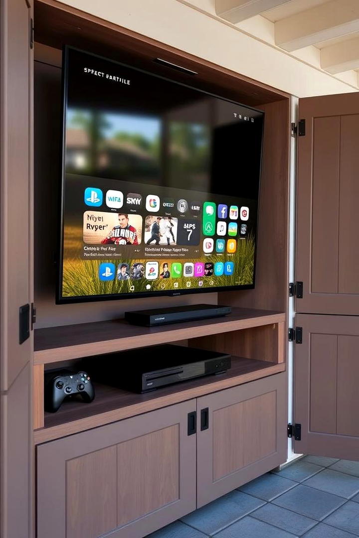 Multi Functional Media Hub - 30 Outdoor Tv Ideas