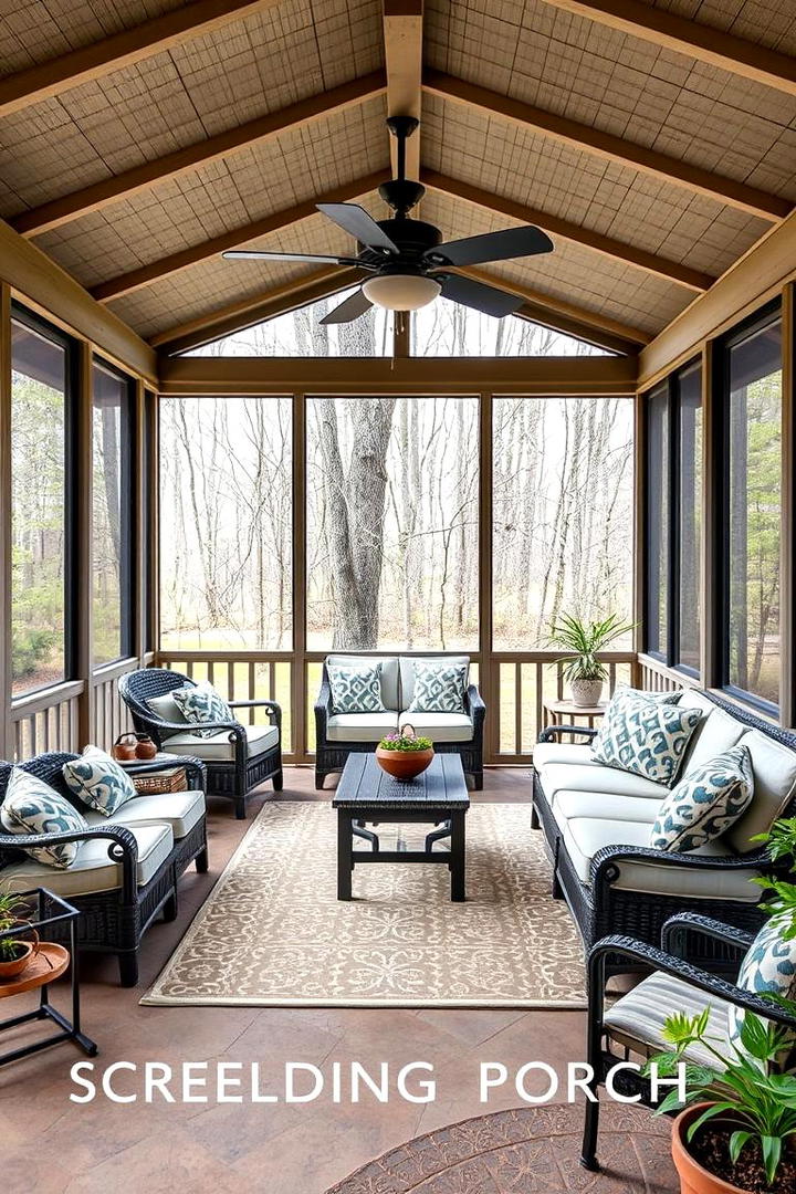 Multi Functional Outdoor Room - 21 Screened-in Porch Ideas