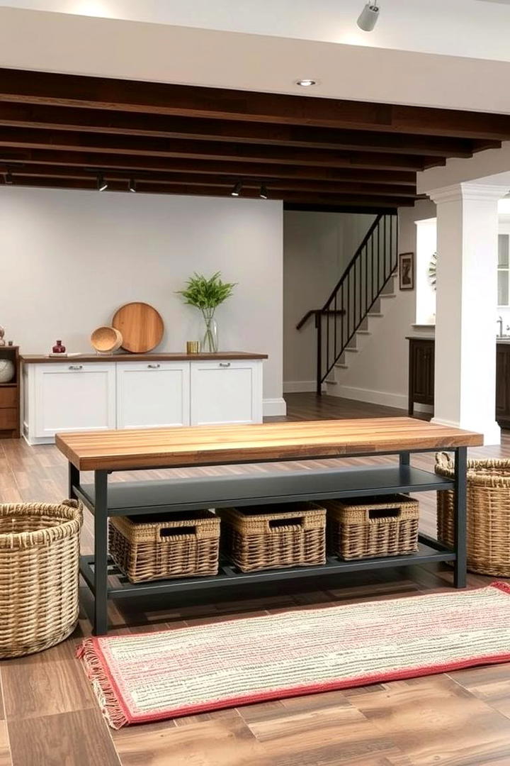 Multi Functional Storage Bench - 30 Basement Furniture Ideas