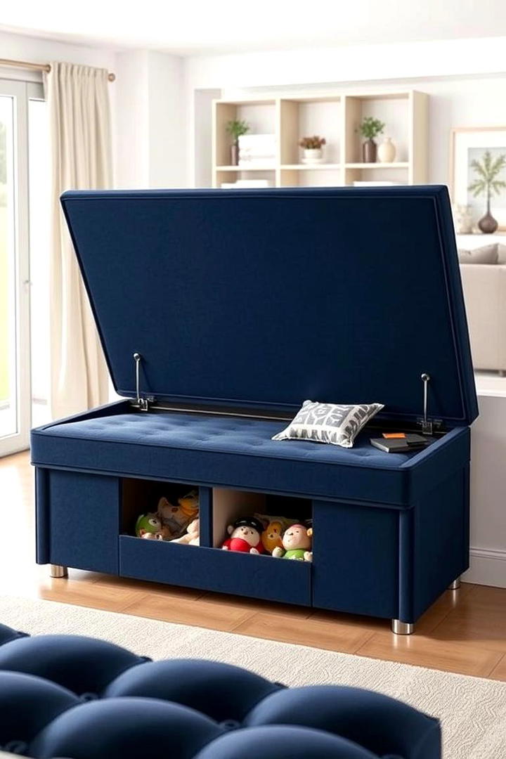 Multi Functional Storage Benches - 21 Toy Storage Ideas