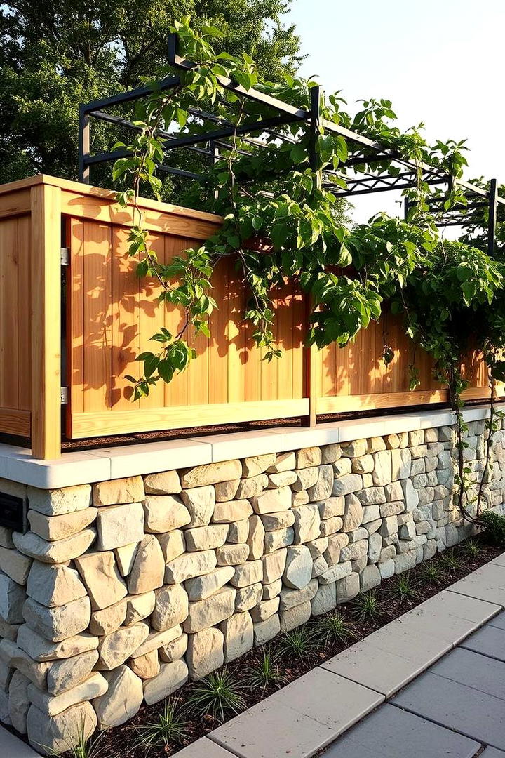 Multi Layered Privacy Fence with Trellis - 21 Privacy Fence Ideas