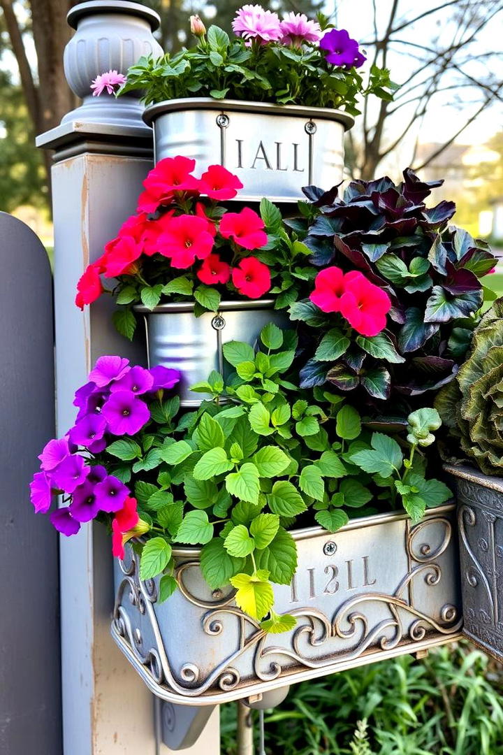 Multi Level Planter Beds - 30 Mailbox Landscaping Ideas