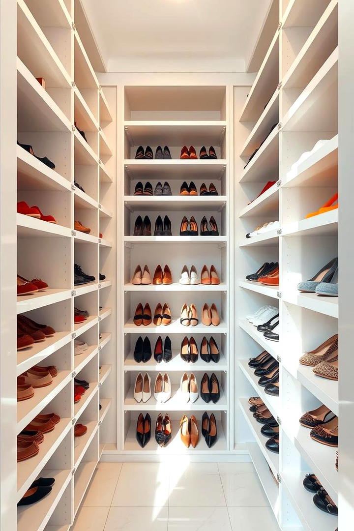 Multi Level Shoe Shelves - 30 Closet Shelving Ideas