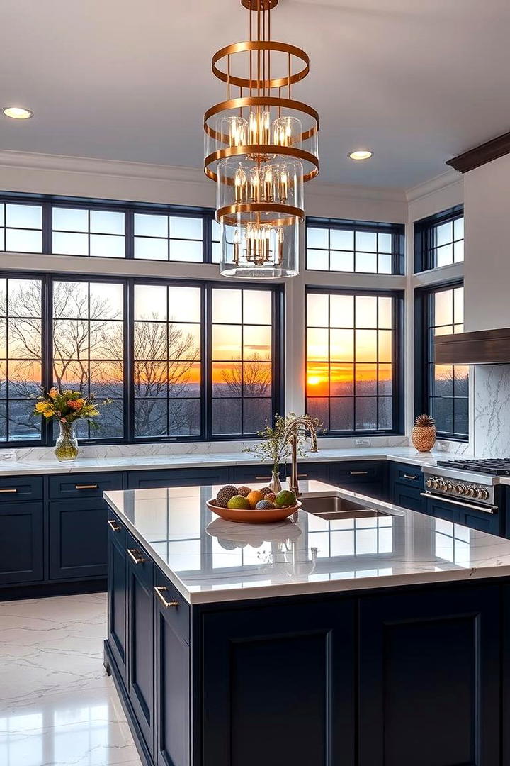 Multi Tier Pendant Display - 30 Kitchen Island Lighting Ideas