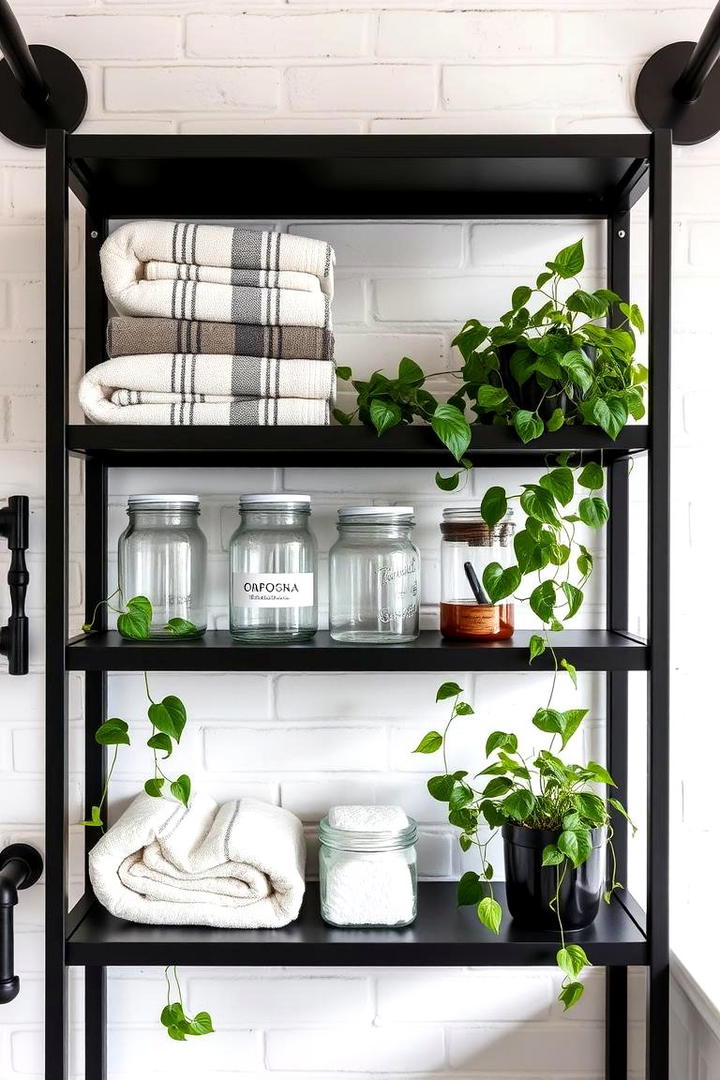 Multi Tiered Shelving Units for Layered Storage - 21 Small Bathroom Storage Ideas