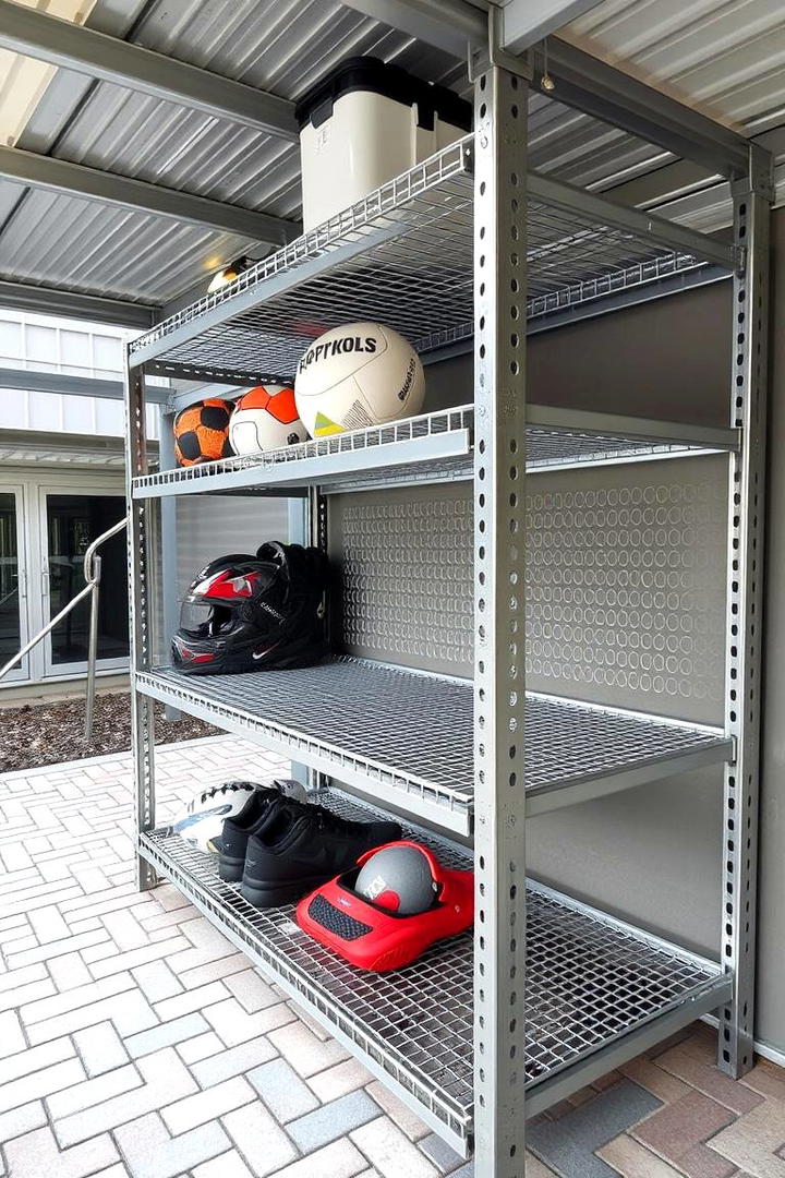 Multi Tiered Shelving for Toys - 30 Outdoor Toy Storage Ideas