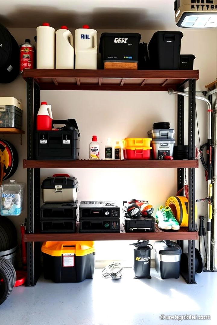 Multi Tiered Storage Shelves - 30 Garage Shelving Ideas