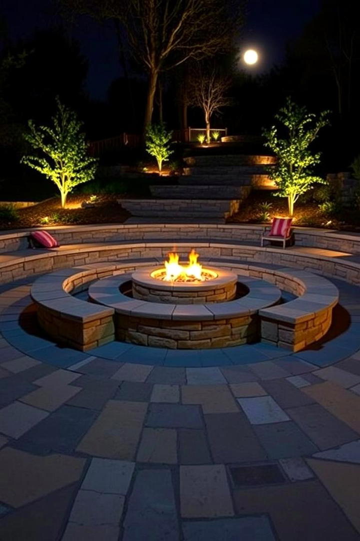 Multi tiered Stone Fire Pit - 30 Stone Fire Pit Ideas