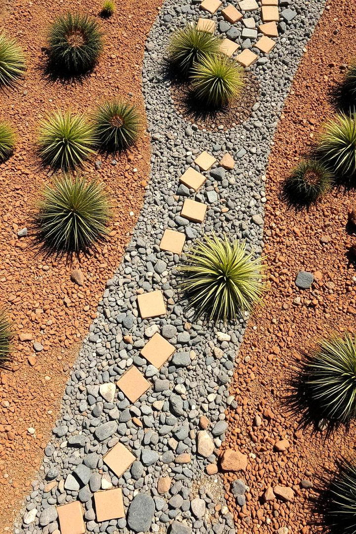 Multicolored Gravel Paths - 30 Modern Garden Edging Ideas