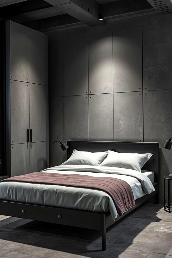 Murphy Bed with Industrial Metal Accents - 21 Murphy Bed Ideas