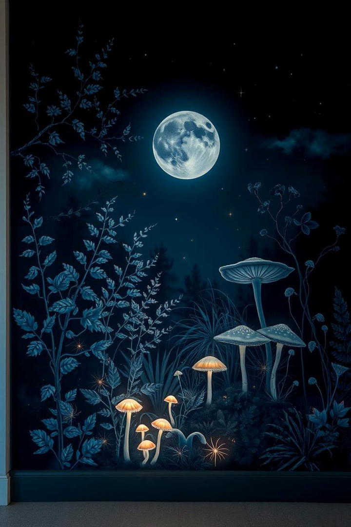 Mystic Moonlit Garden Mural - 21 Garden Mural Ideas