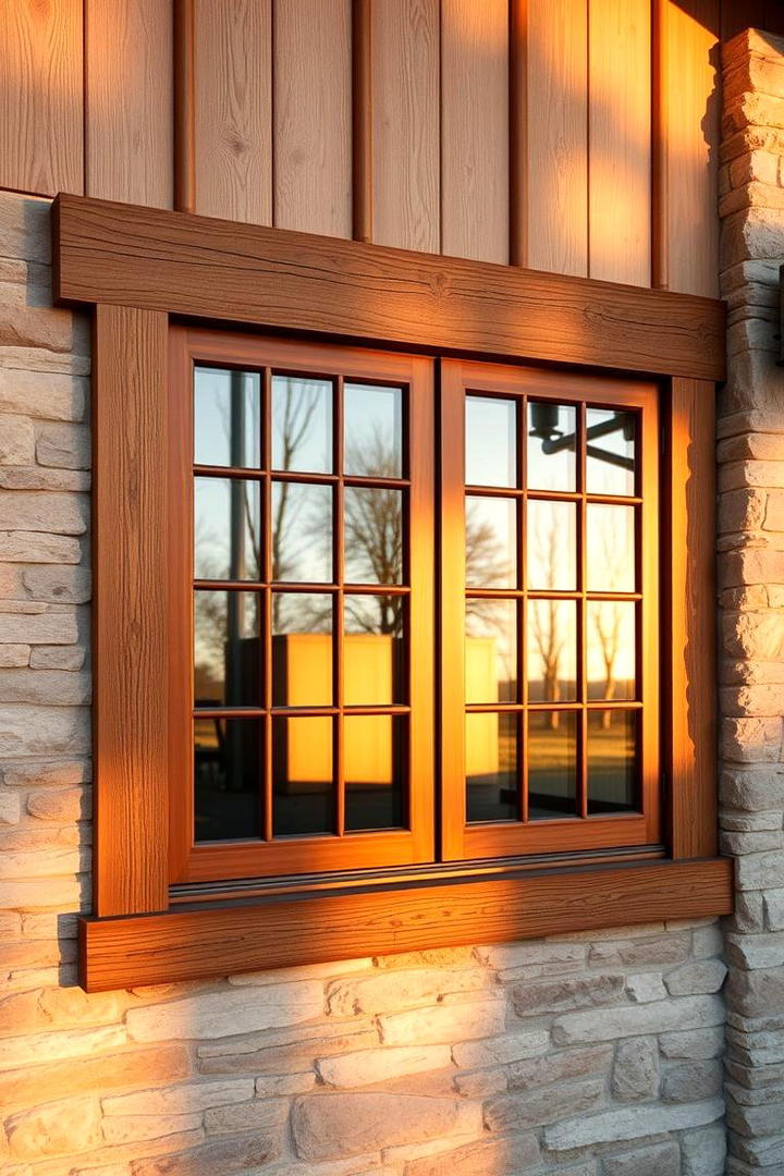 Natural Cedar Trim - 30 Exterior Window Trim Ideas