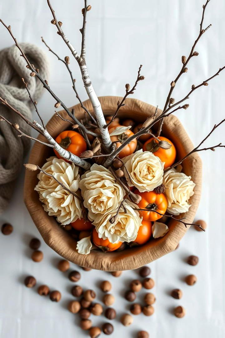 Natural Elements Composition - 21 Thanksgiving Decor Ideas