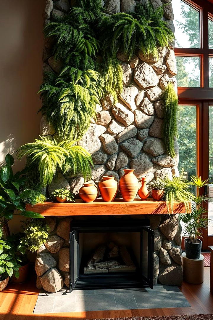 Natural Elements Integration - 21 Fireplace Decor Ideas