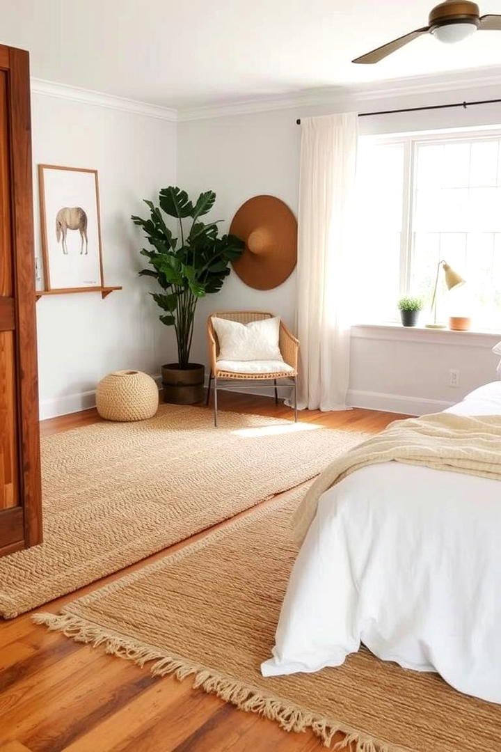 Natural Fiber Rugs - 21 earthy bedroom ideas