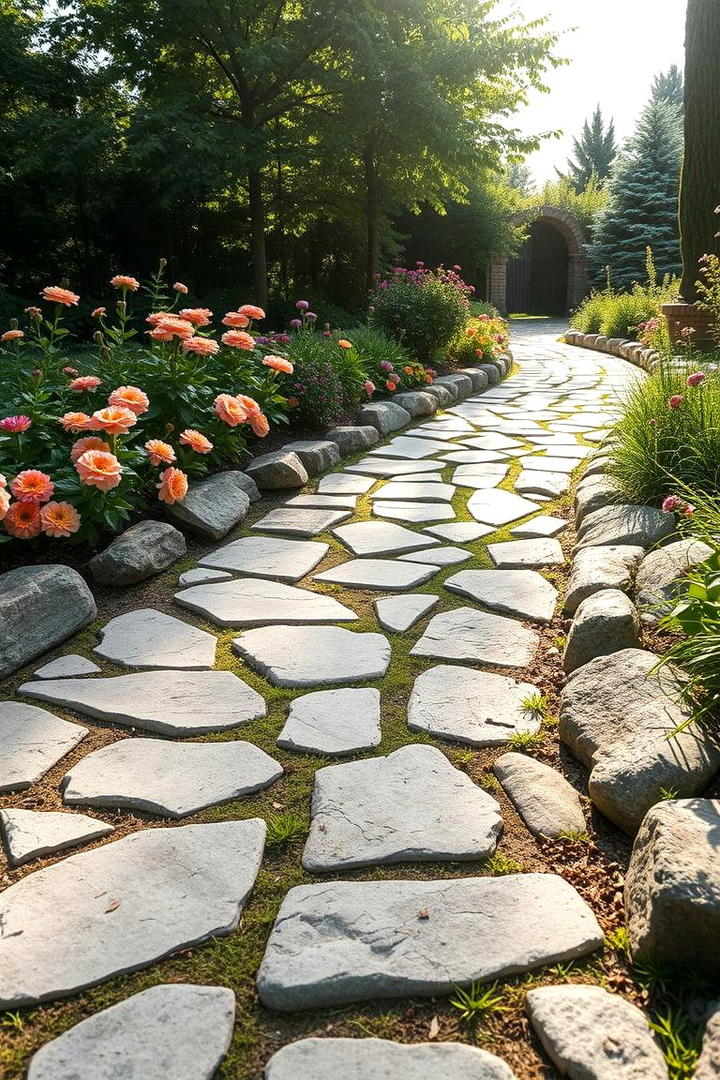 Natural Garden Flagstone Walkway - 30 Flagstone Walkway Ideas