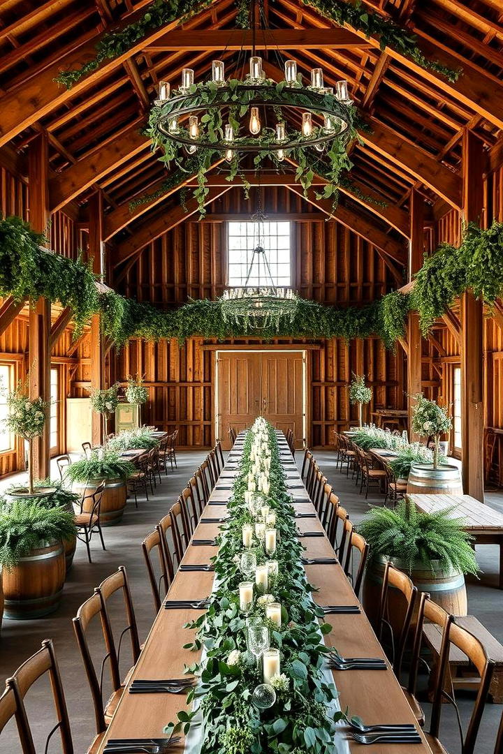 Natural Greenery Decor - 21 Barn Wedding Ideas