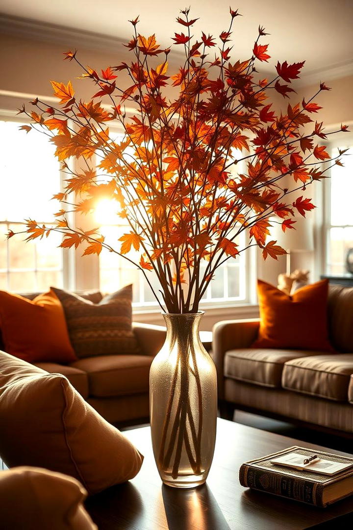 Natural Leaf Arrangements - 30 Fall Living Room Ideas