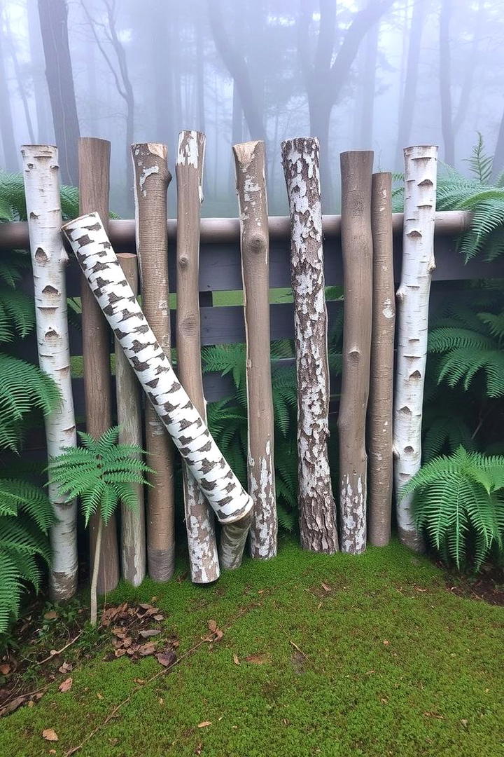 Natural Log Garden Divider - 30 Garden Divider Ideas