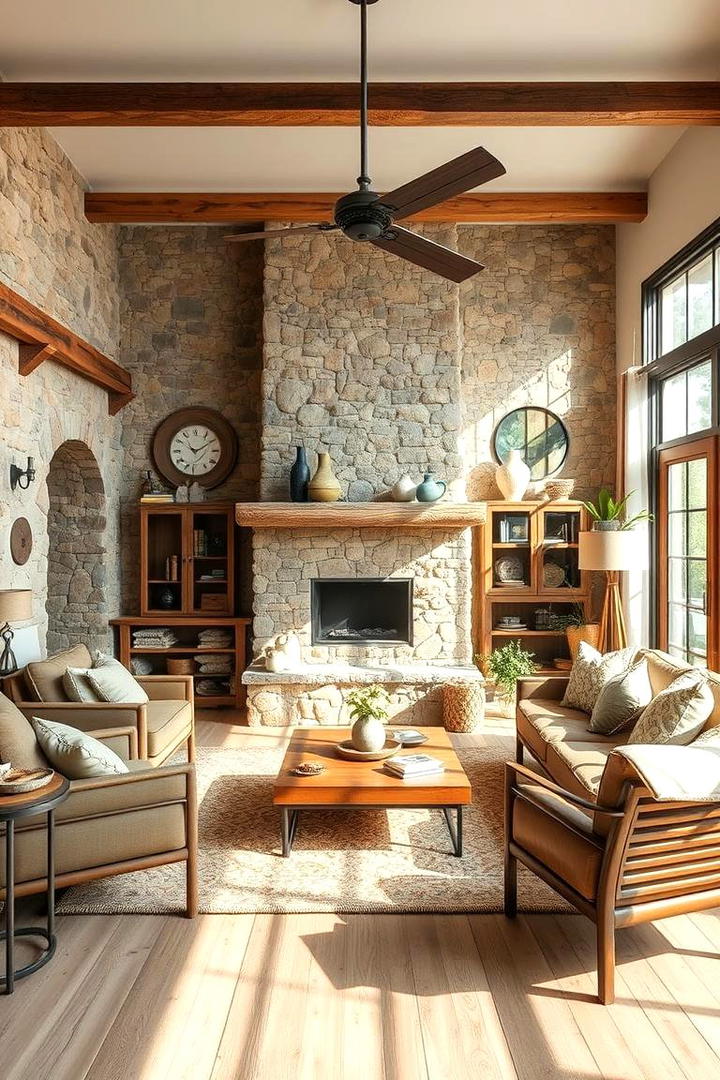 Natural Materials and Rustic Beauty - 30 Rustic Sage Green Living Room Ideas