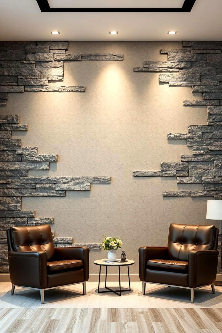 Natural Stone Cladding Feature - 21 Blank Wall Ideas