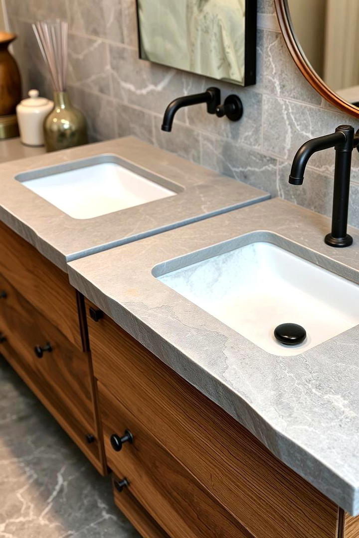 Natural Stone Countertops - 21 Country Bathroom Ideas