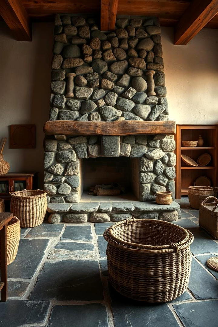 Natural Stone Features - 21 Rustic Living Room Ideas