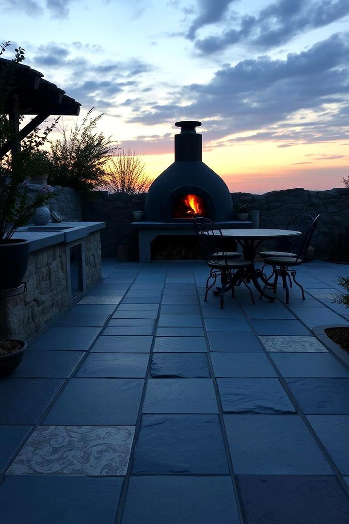 Natural Stone Flooring - 30 Rustic Outdoor Kitchen Ideas