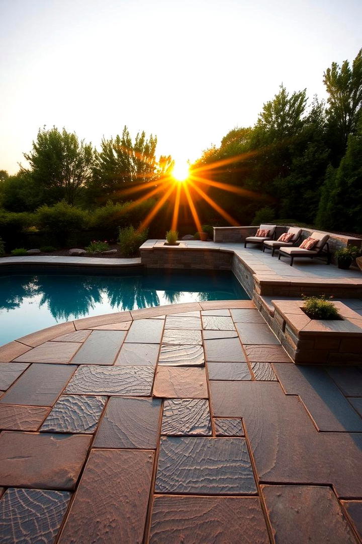 Natural Stone Oasis Pool Deck - 21 Pool Deck Ideas