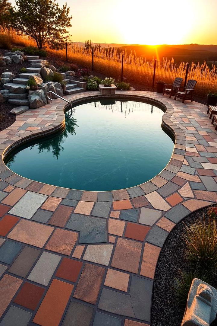 Natural Stone Simulation - 30 Concrete Pavers Around Pool Ideas