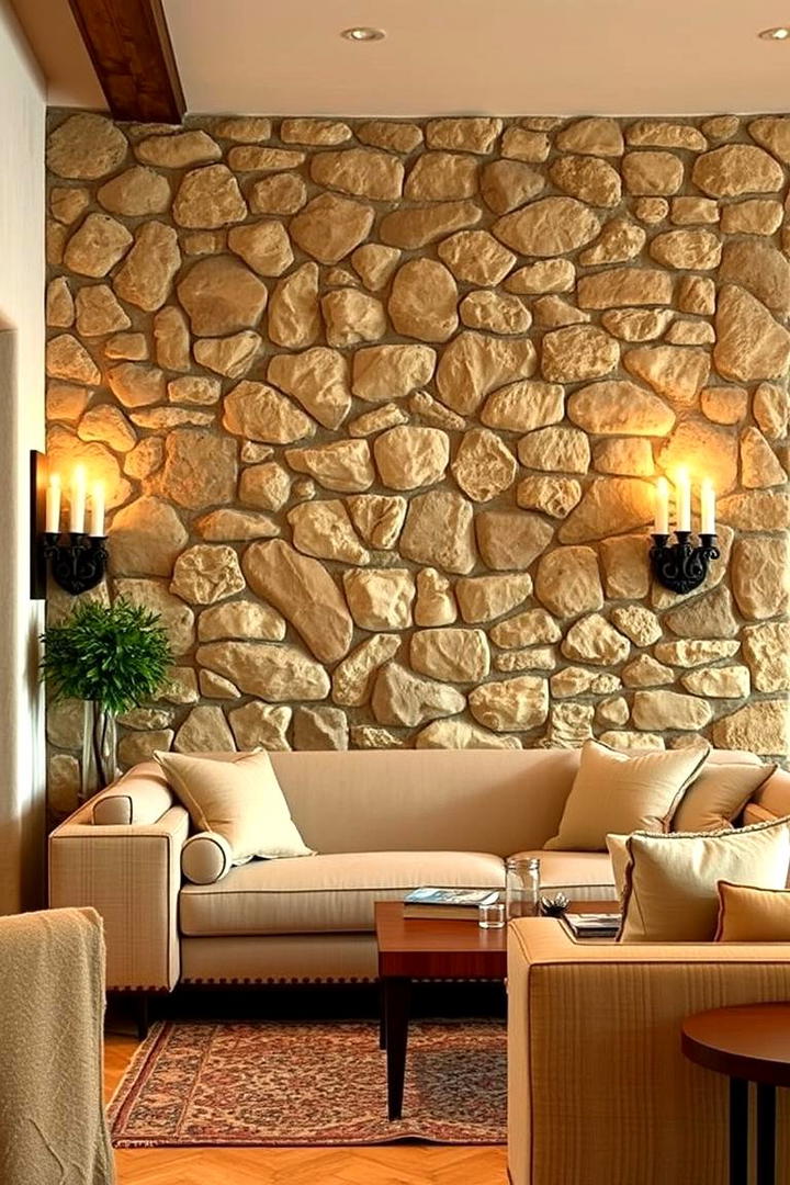 Natural Stone Walls - 30 Mediterranean Interior Design Ideas