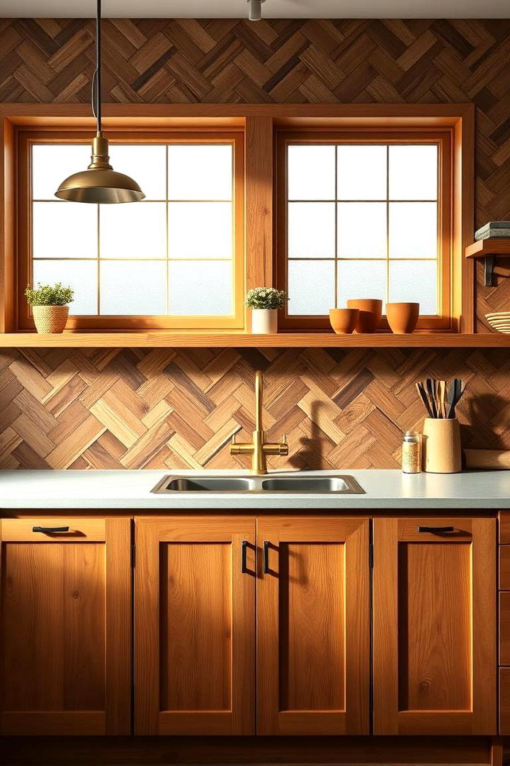 Natural Wood Elements - 21 Kitchen Backsplash Ideas