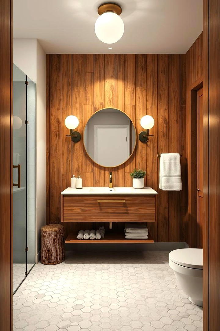 Natural Wood Elements - 21 Mid-century Modern Bathroom Ideas