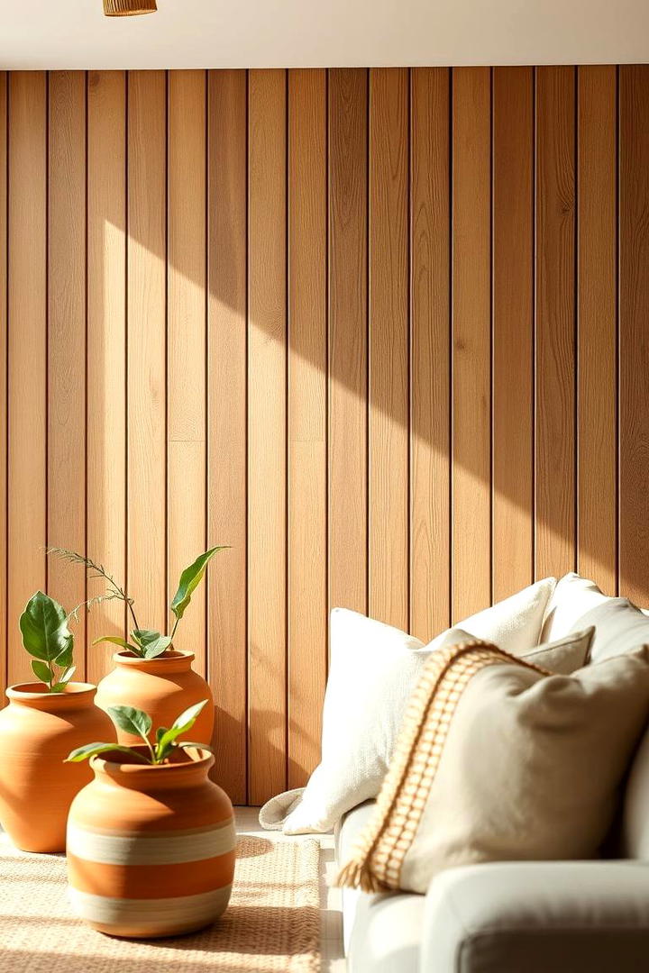 Natural Wood Grain Display - 21 Wood Slat Accent Wall Ideas