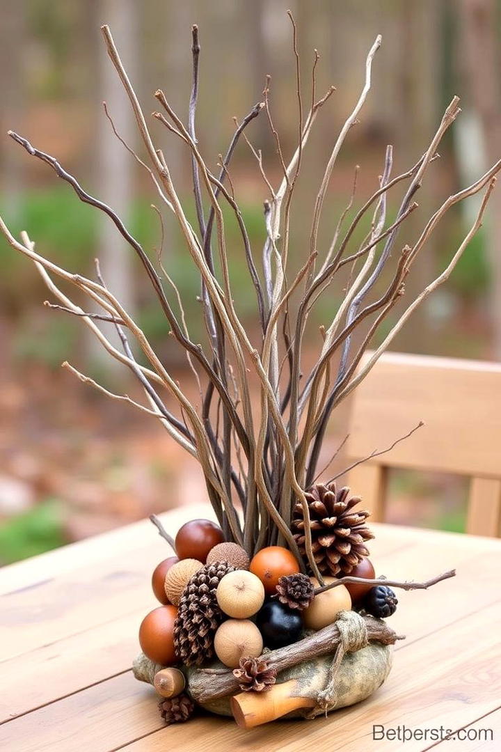 Natural Woodland Centerpieces - 21 fall outdoor decorating ideas