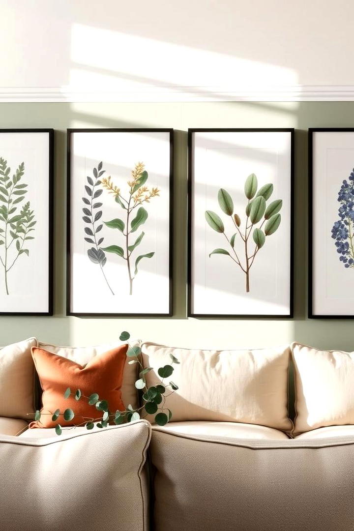 Nature Inspired Botanical Prints - 30 living room wall decor ideas