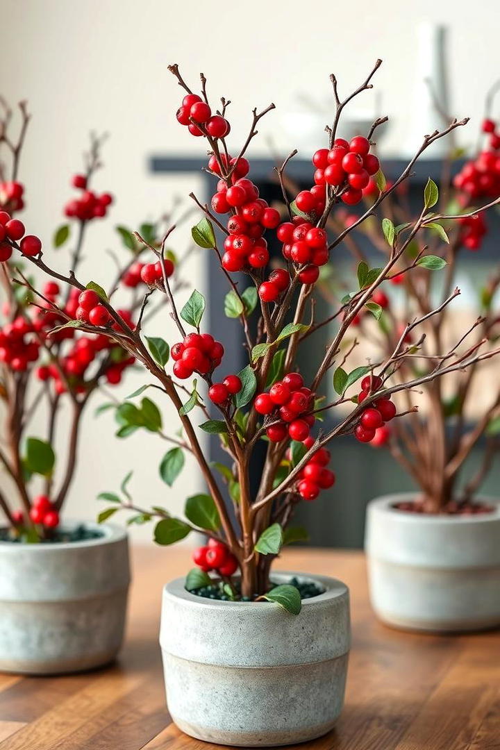 Nature Inspired Branch and Berry Display - 21 Thanksgiving Centerpiece Ideas