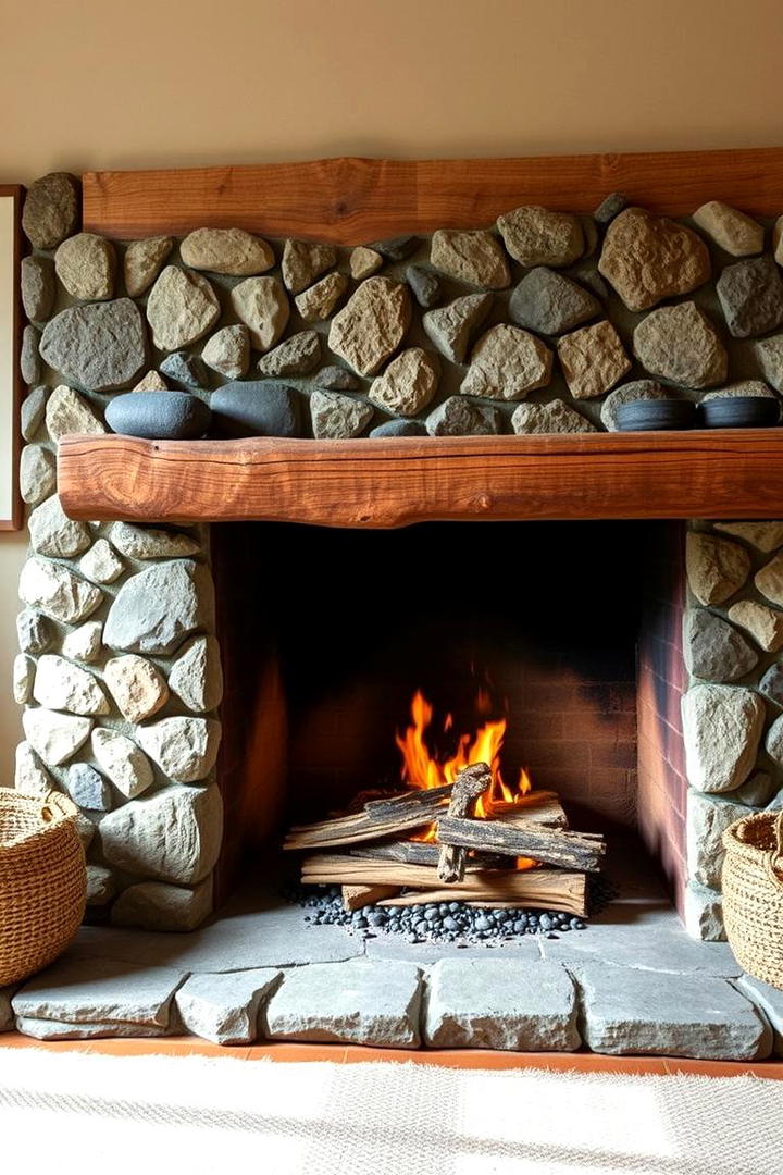 Nature Inspired Earthy Hearth - 30 Fireplace Hearth Ideas