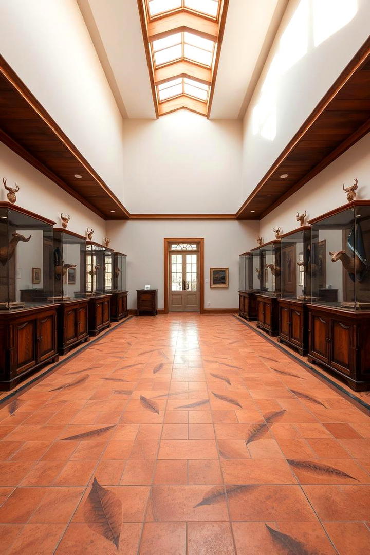 Nature Inspired Floor Patterns - 30 Hunting Trophy Room Ideas