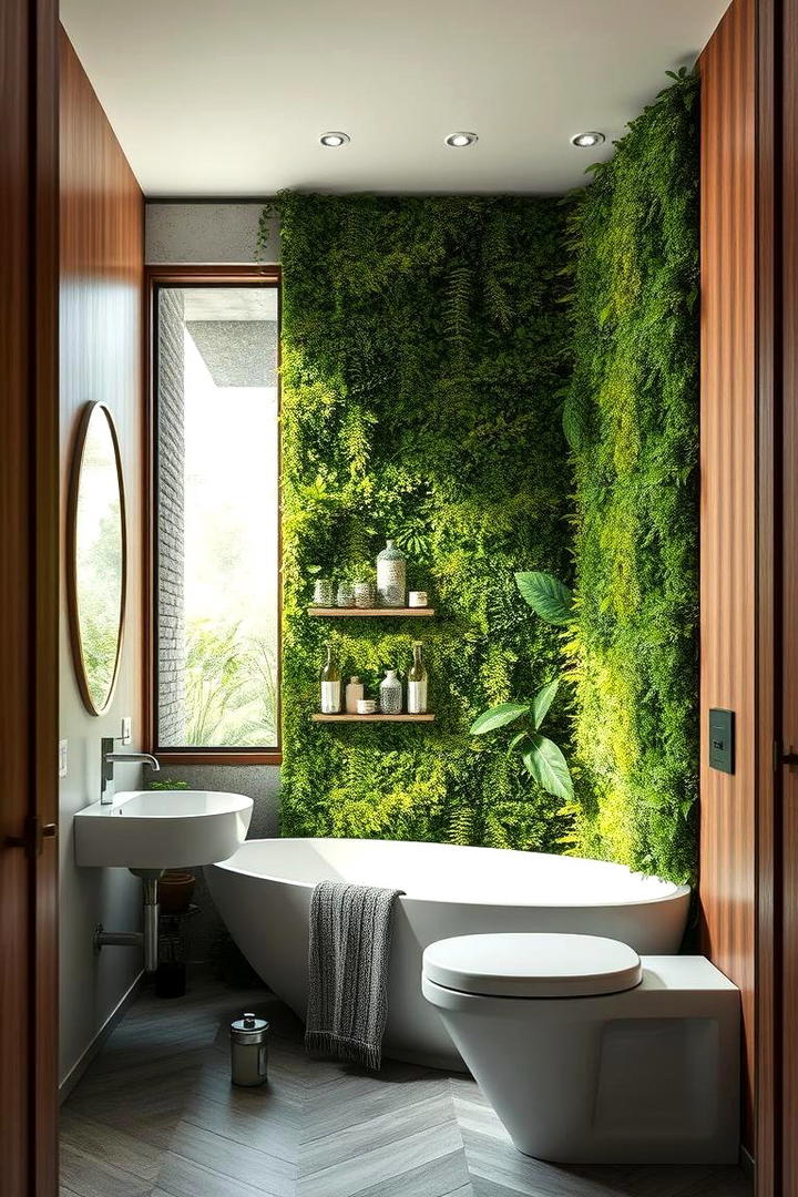 Nature Inspired Green Oasis - 21 Bathroom Accent Wall Ideas